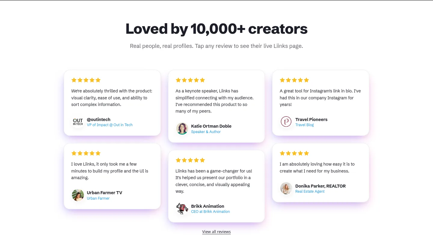 liinks.co — a real Logo Wall section