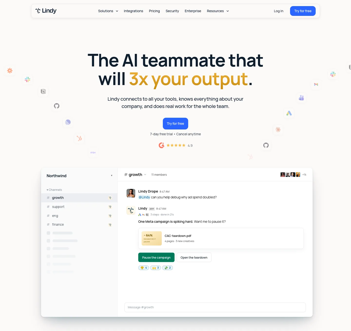 lindy.ai — Hero