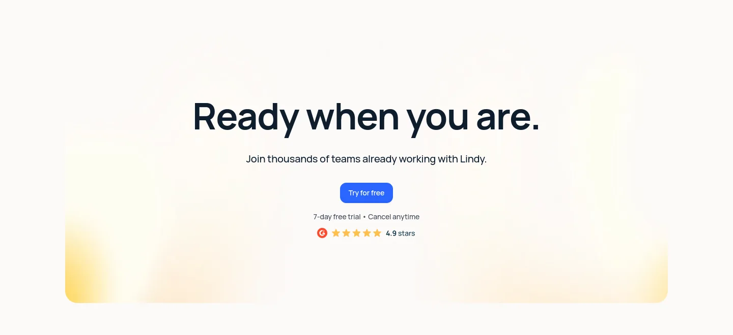 lindy.ai — a real CTA section