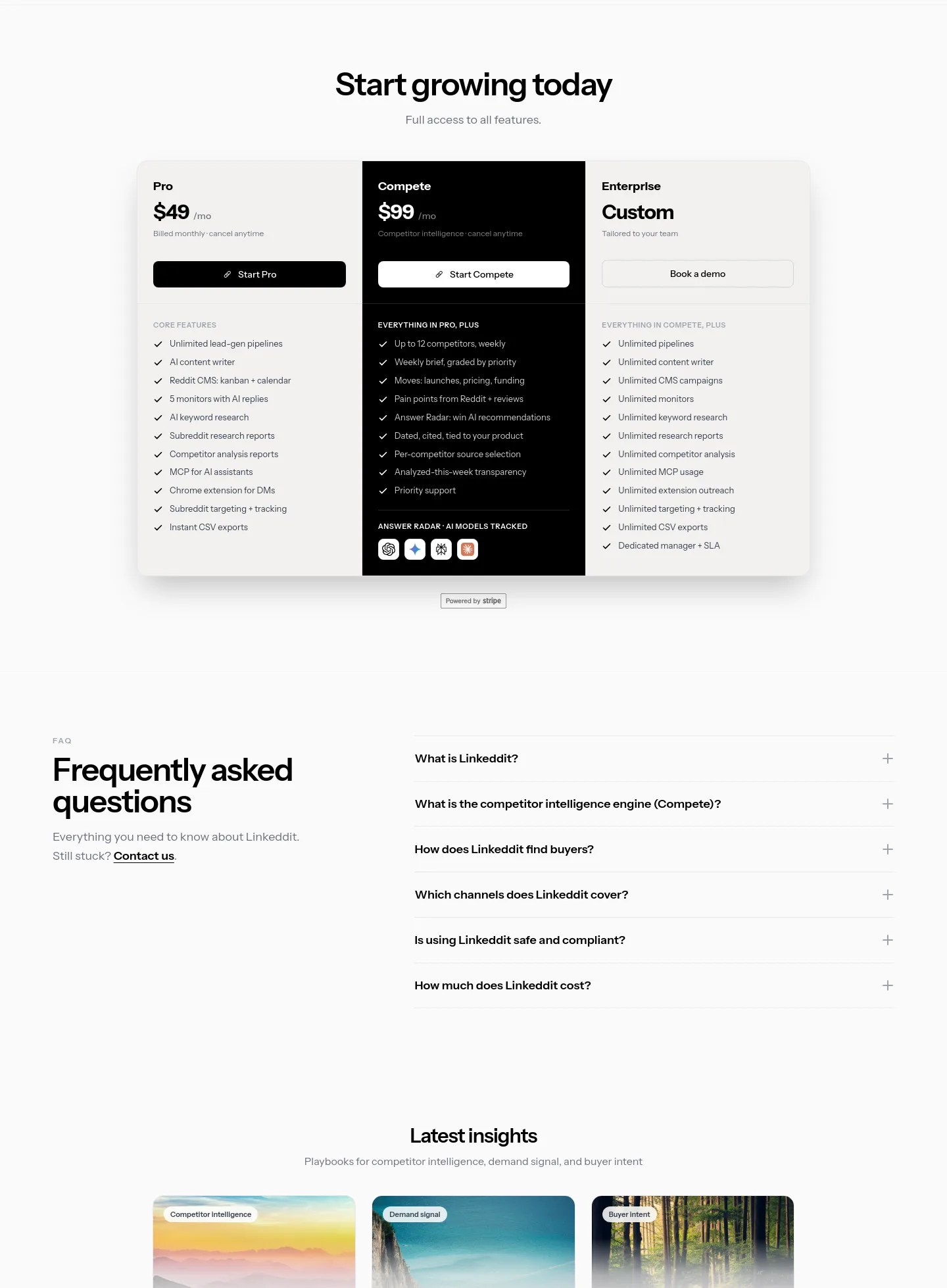 linkeddit.com — Pricing