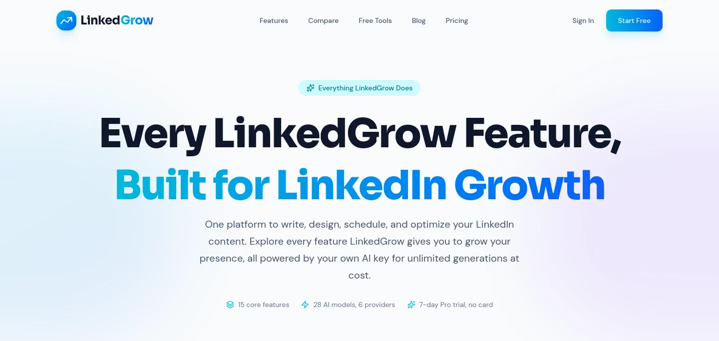 linkedgrow.ai Hero section