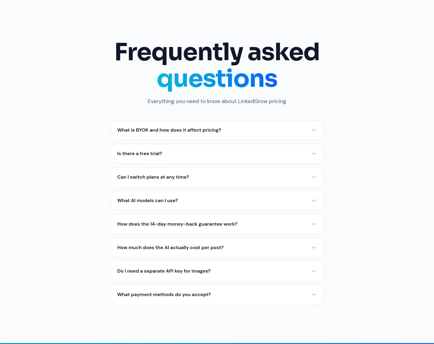 linkedgrow.ai FAQ section