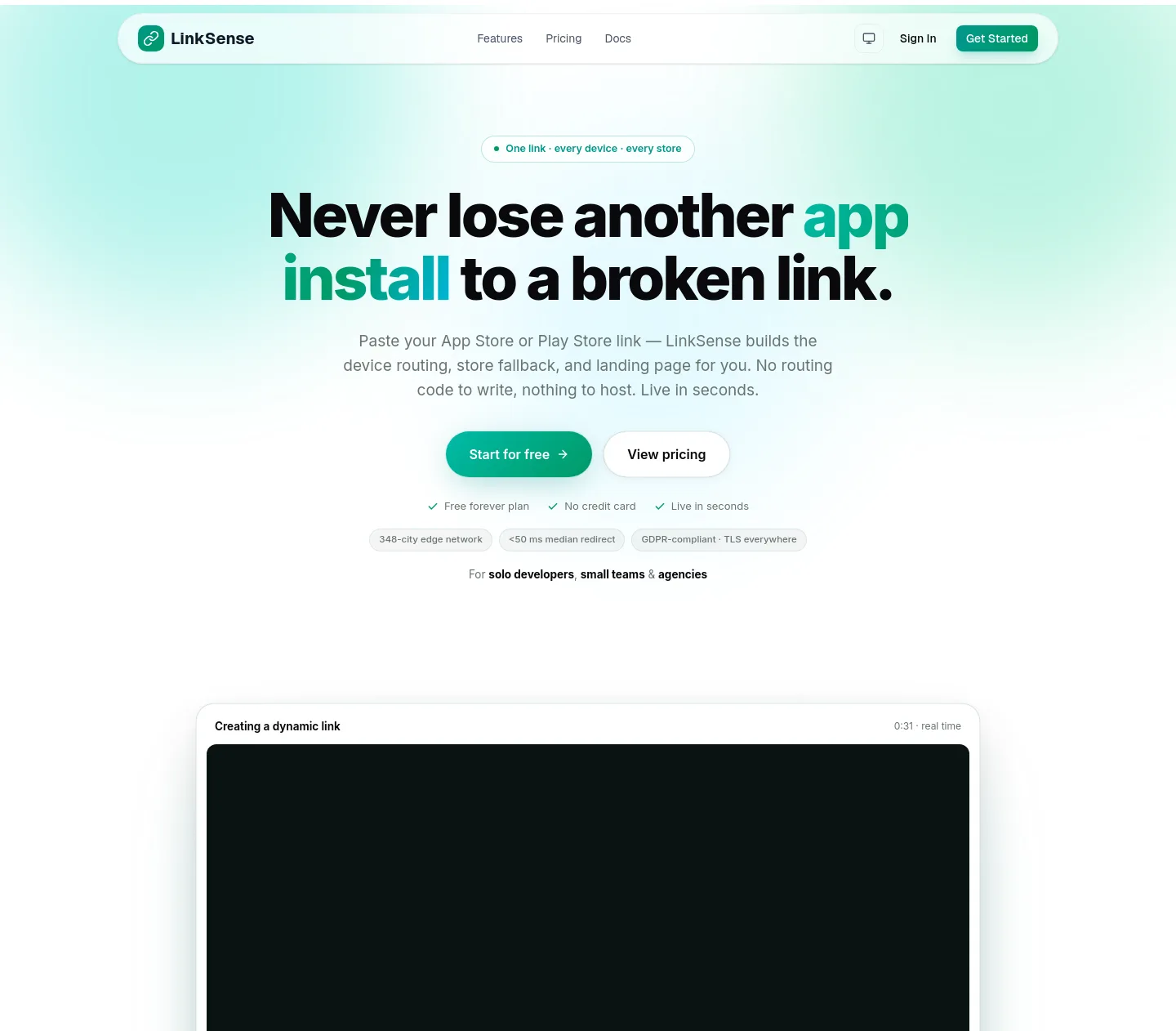 linksense.net — The Pricing Page