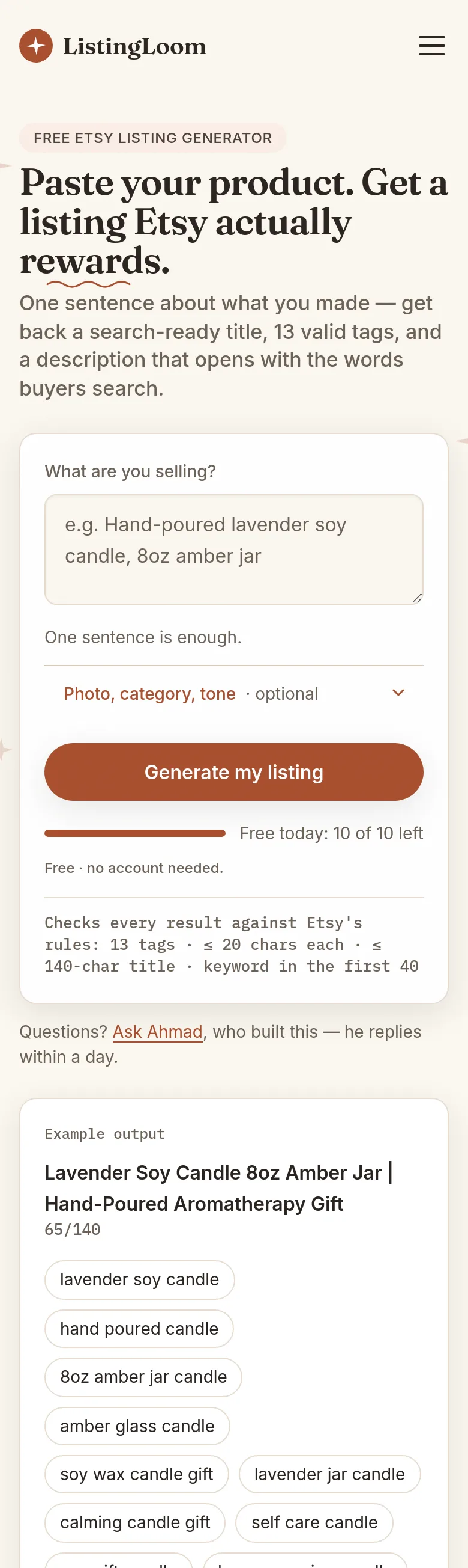 listingloom.app — a measured funnel
