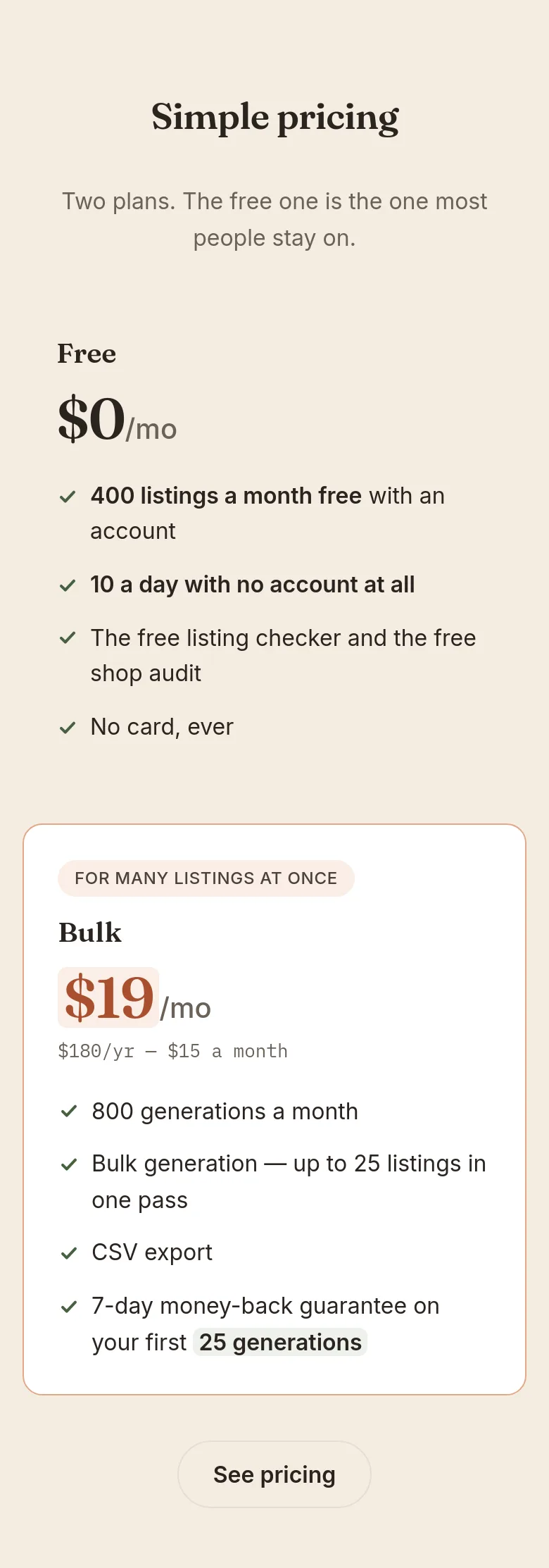 listingloom.app — Pricing