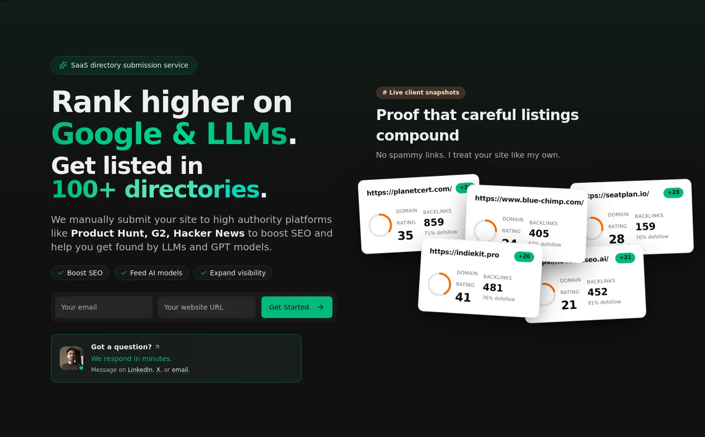 listmy.site Hero section