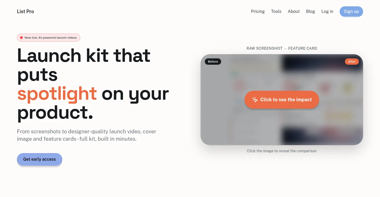 listpro.app — a measured funnel