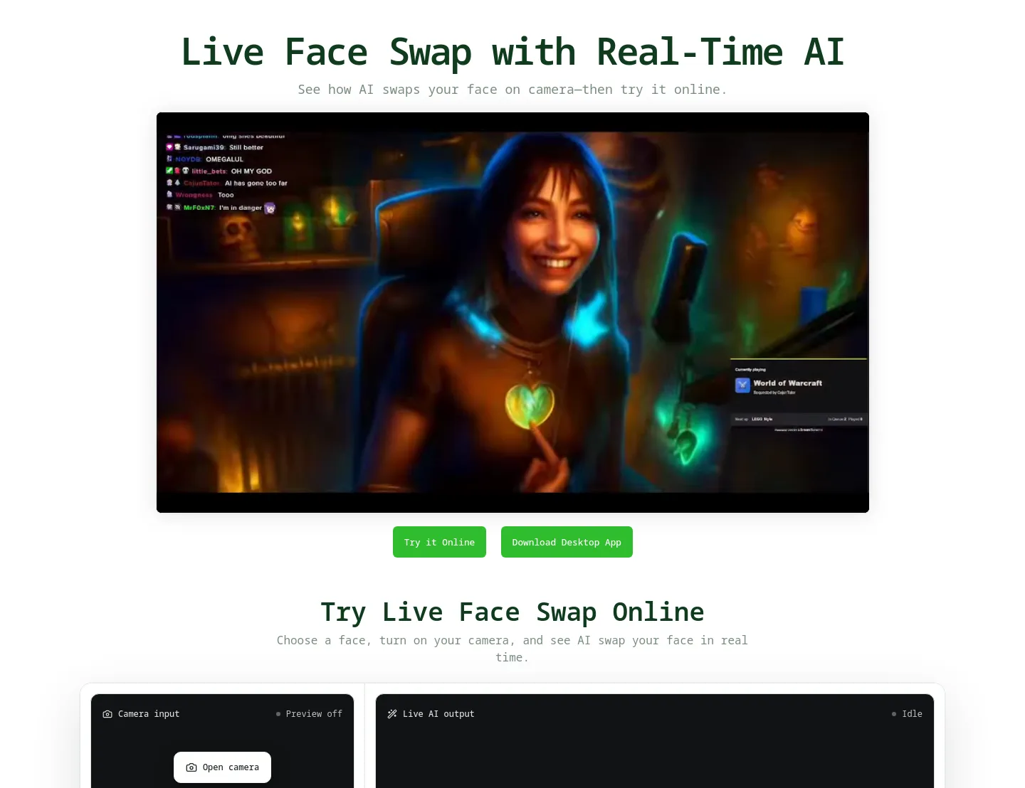 livefaceswap.ai — Hero