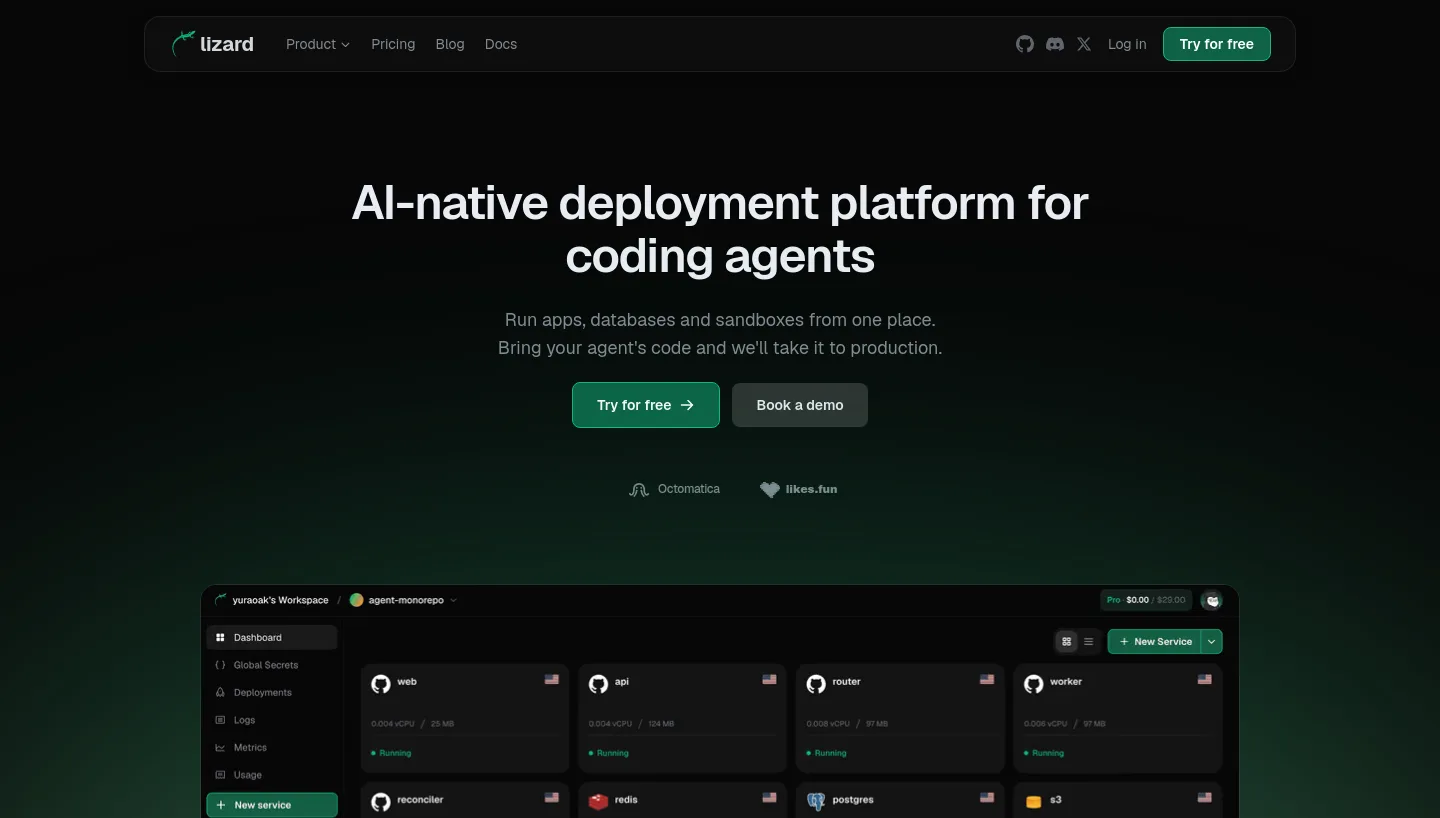 lizard.build — a measured funnel
