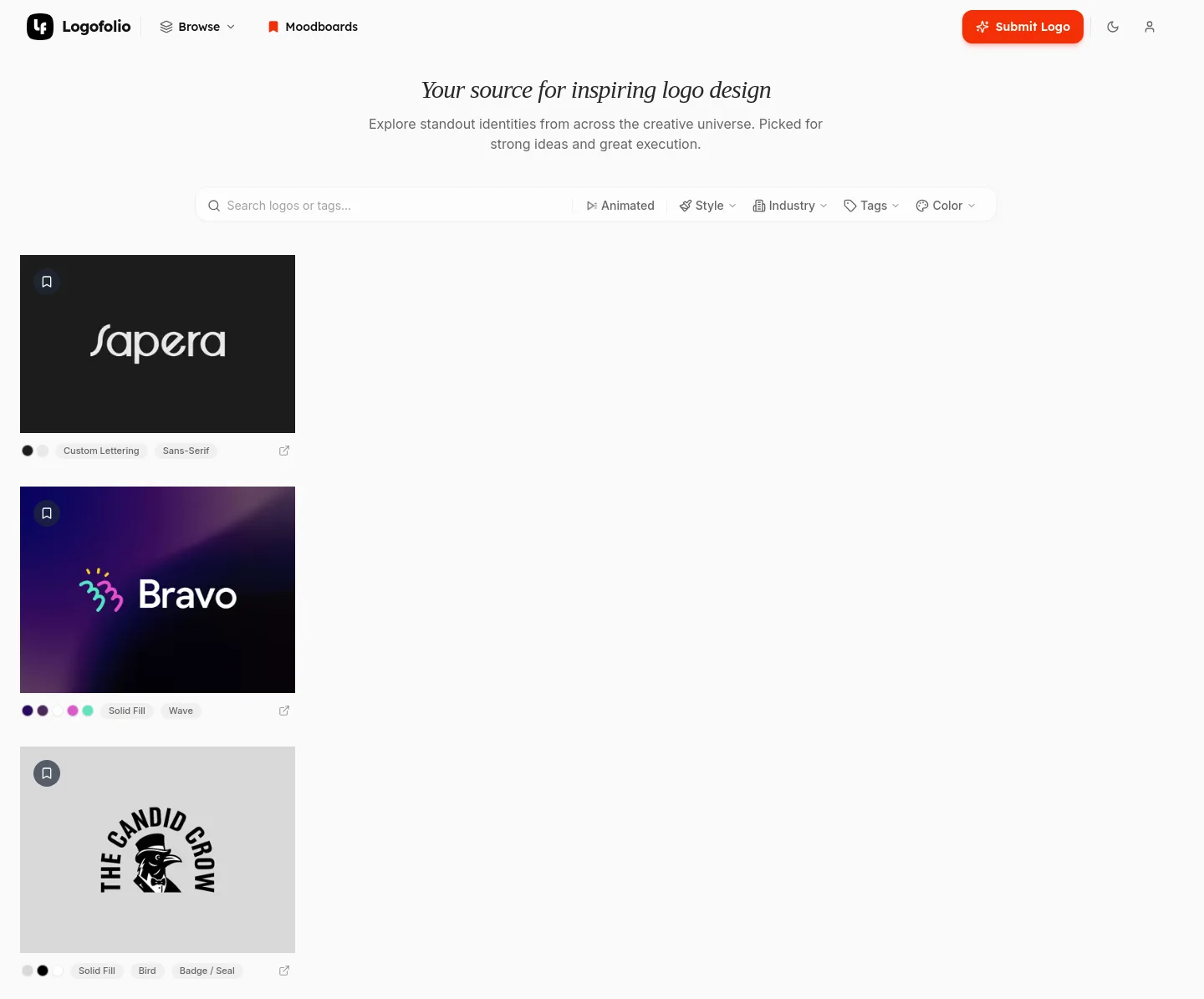 logofolio.com — a measured funnel