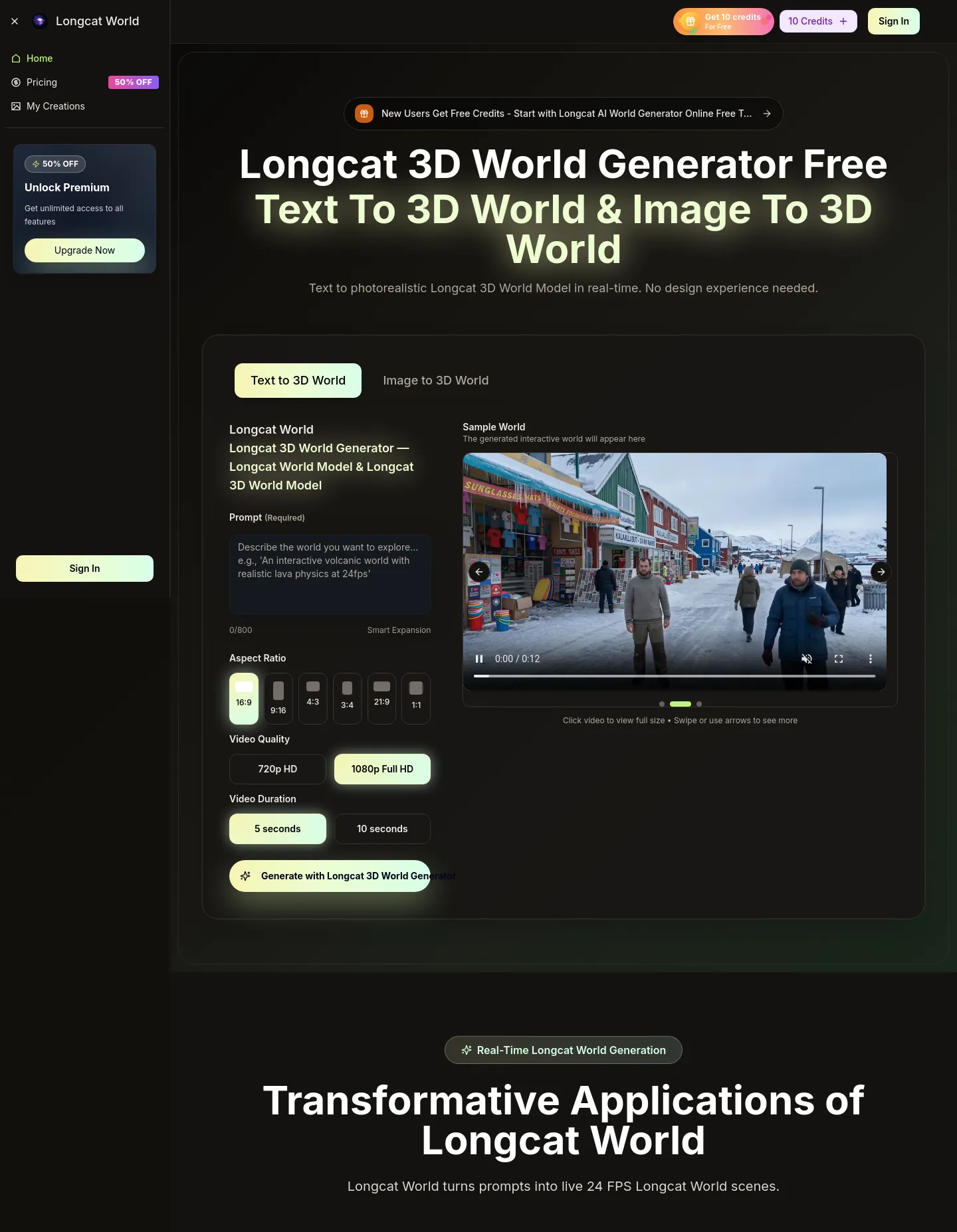 longcatworld.com — a measured funnel