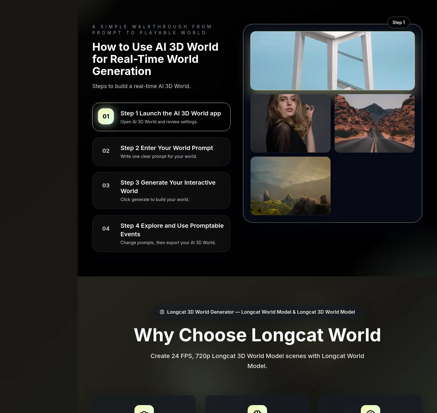 longcatworld.com — a real Features section