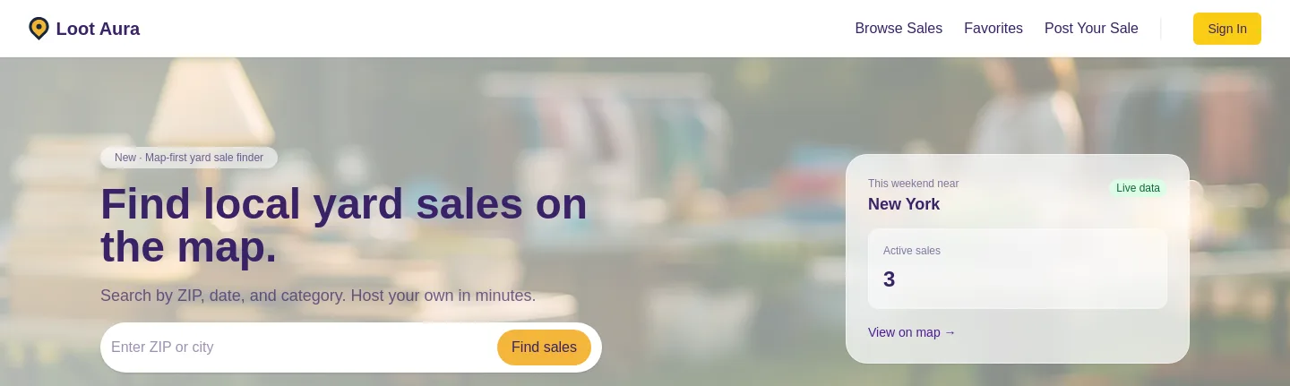 lootaura.com — a measured funnel
