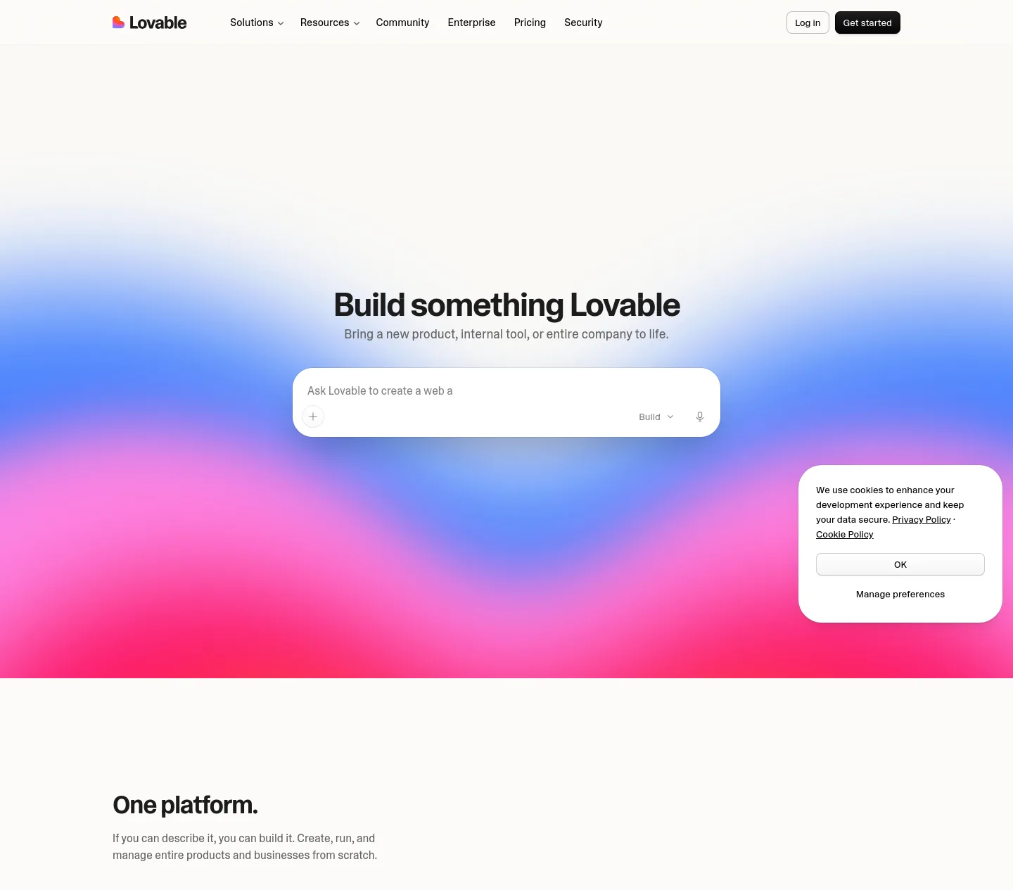 lovable.dev — a measured funnel