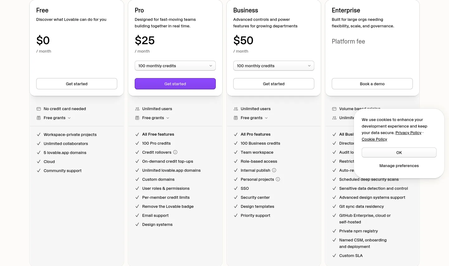 lovable.dev — a real Hero section