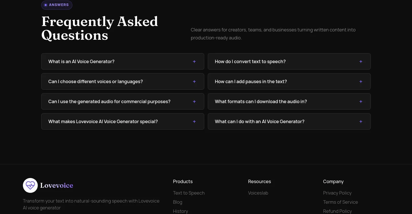 lovevoice.ai — FAQ