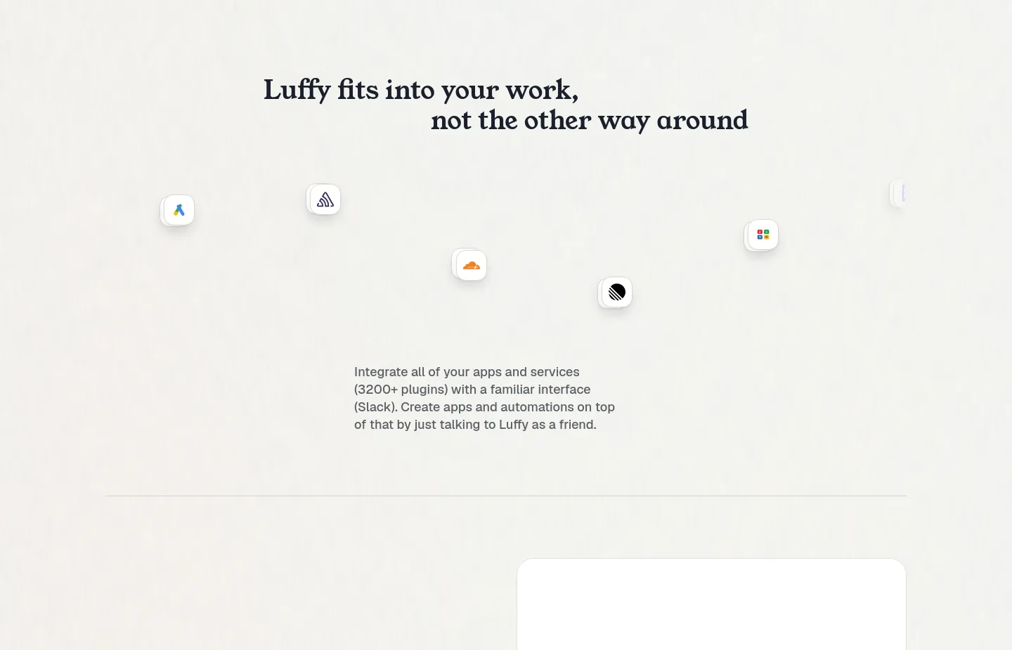 luffy.so — a real Features section