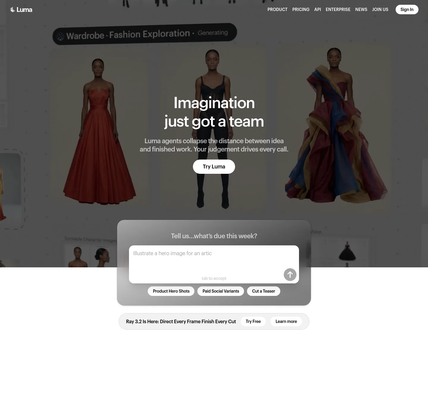 lumalabs.ai — a measured funnel