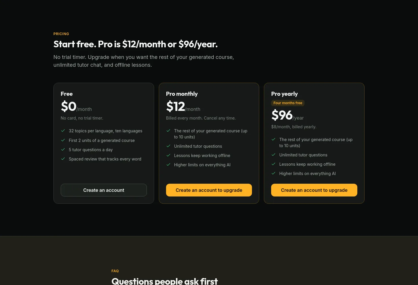 lumilanguage.com — Pricing