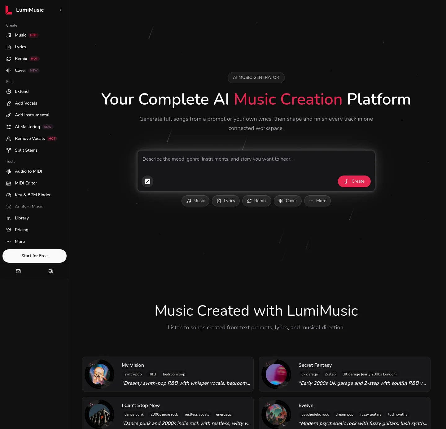 lumimusic.ai — The Pricing Page