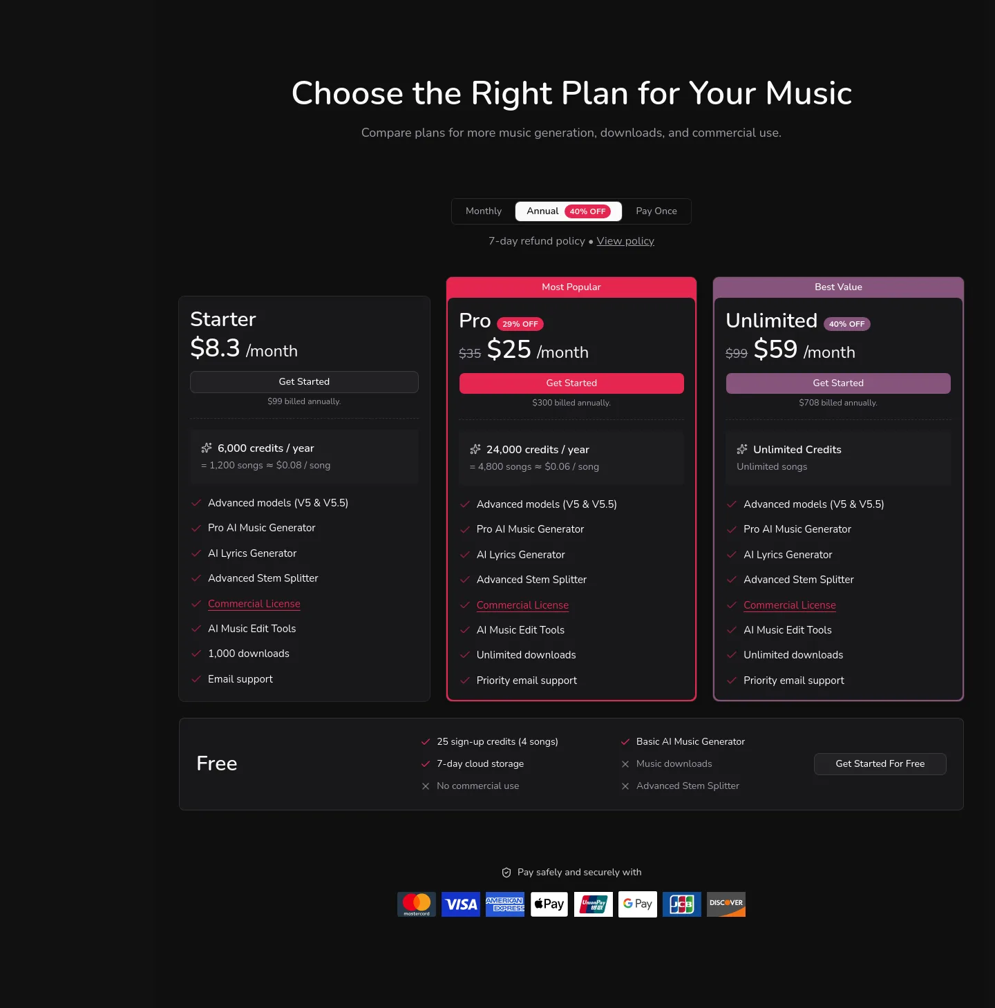 lumimusic.ai — Pricing