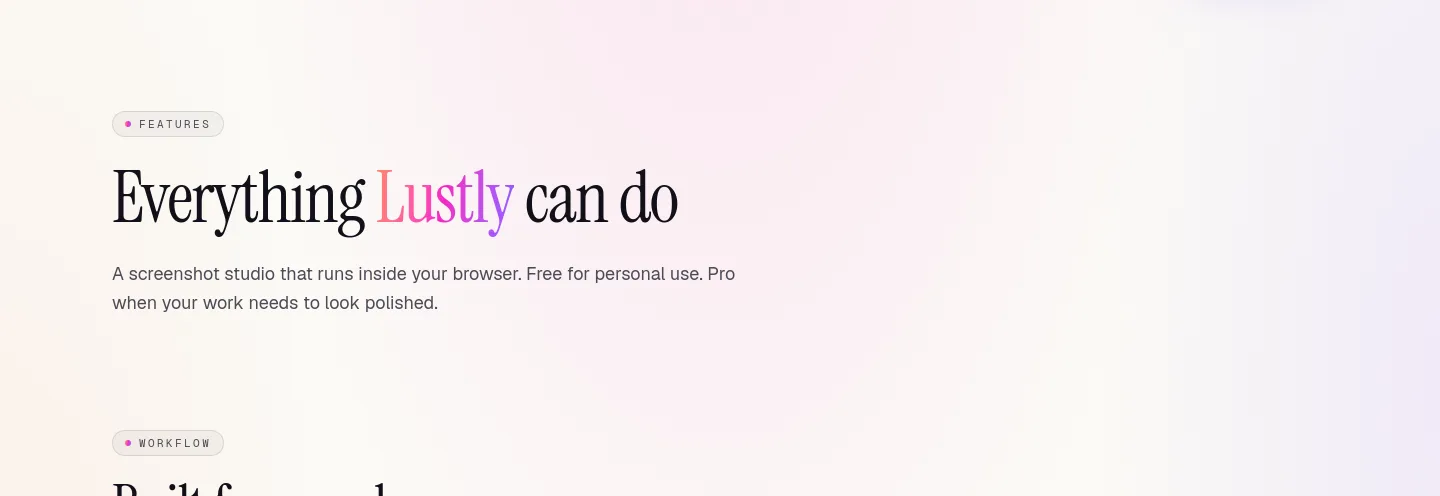 lustly.pics Hero section