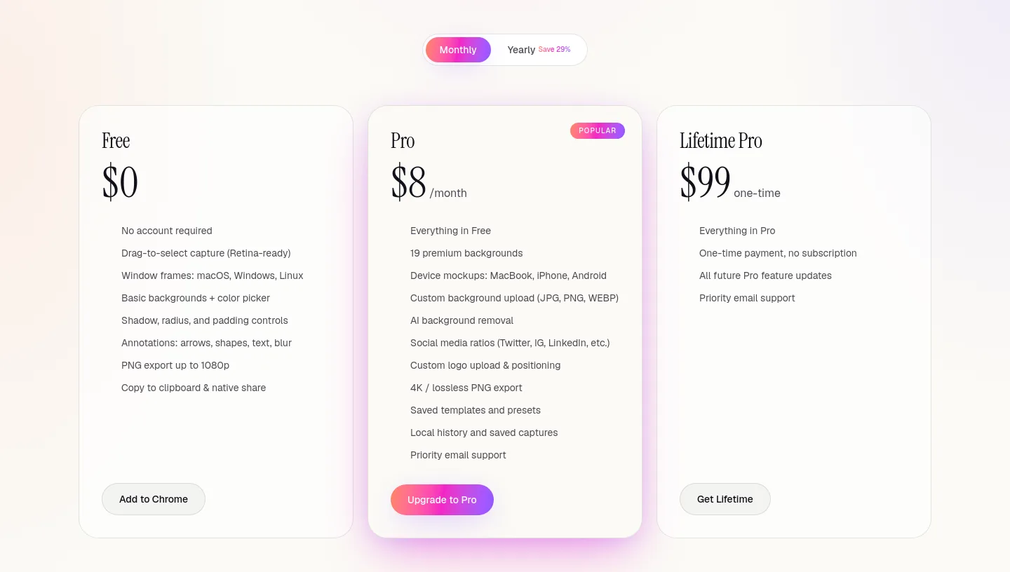 lustly.pics Pricing section