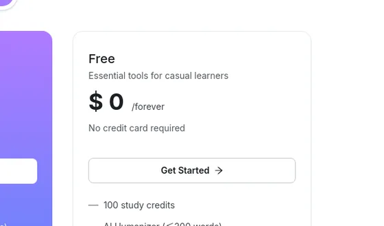 No credit card element from lynote.ai