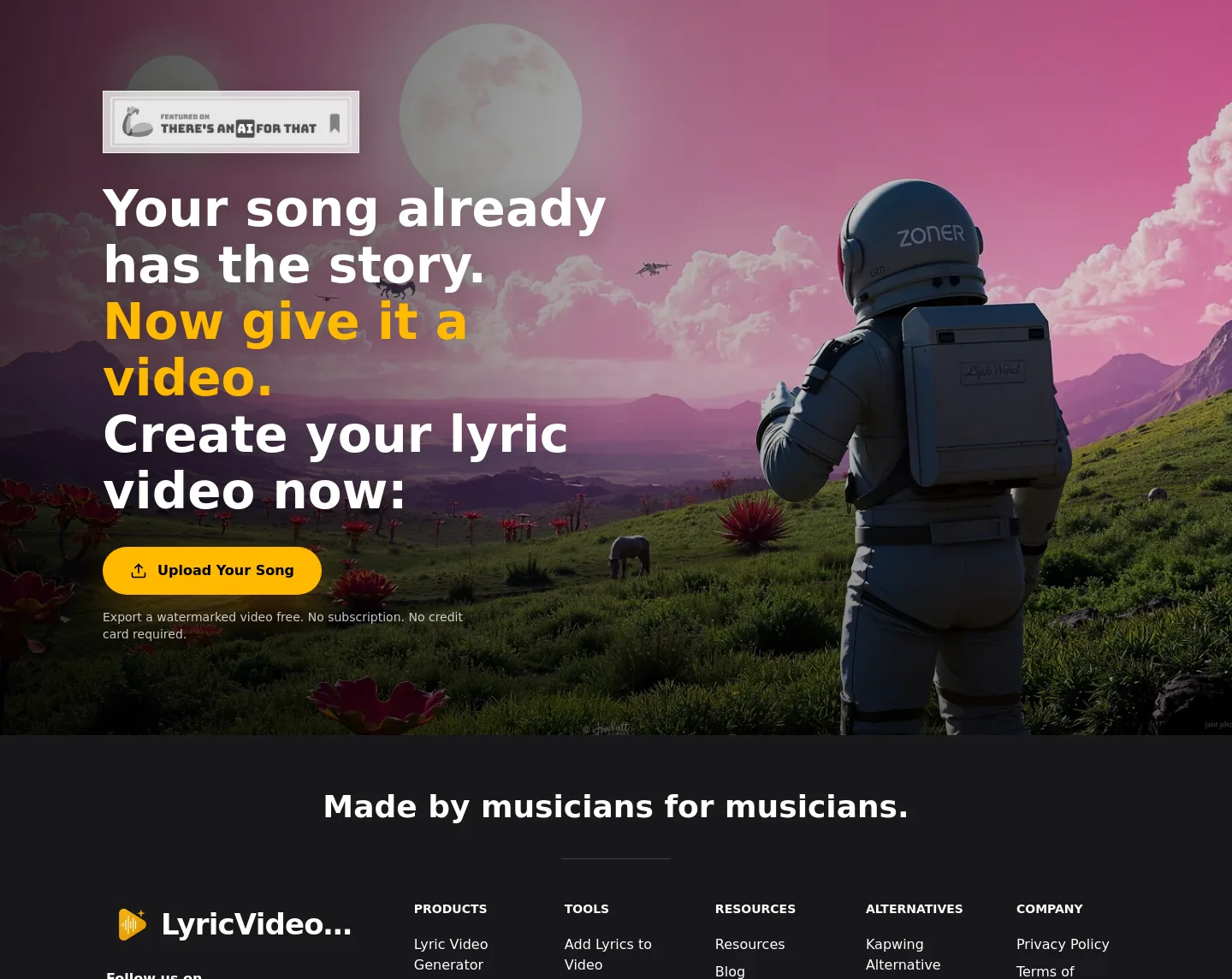 lyricvideomaker.app — Features