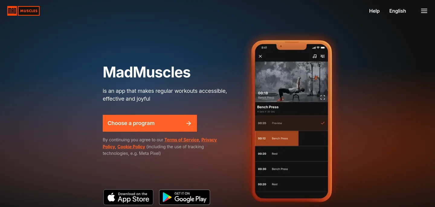 madmuscles.com — a measured funnel