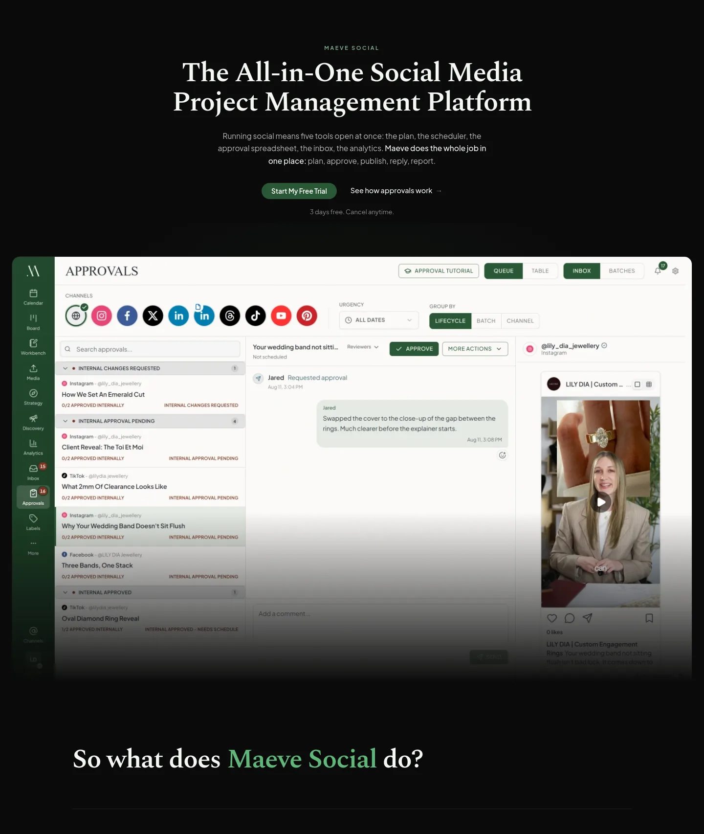 maevesocial.com Hero section
