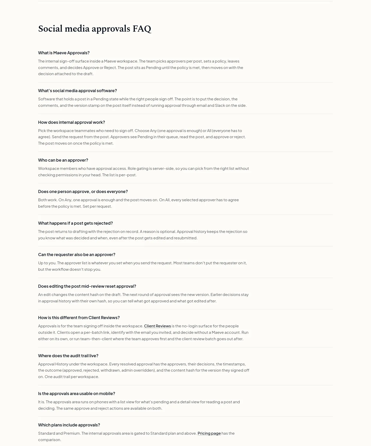 maevesocial.com FAQ section