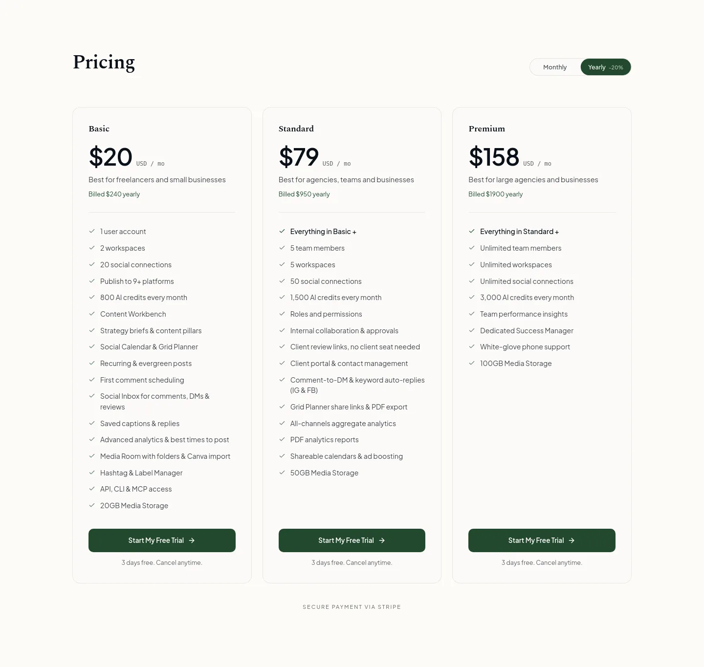 maevesocial.com — Pricing