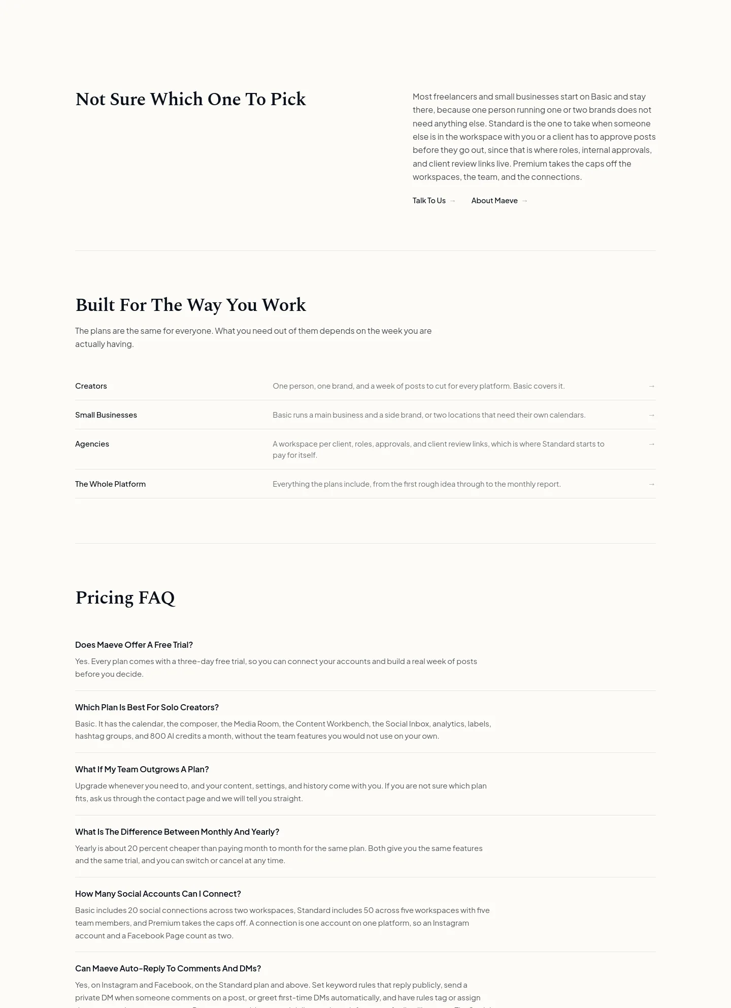 maevesocial.com — Features