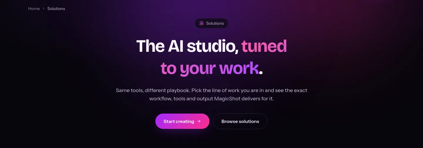 magicshot.ai — a real Hero section