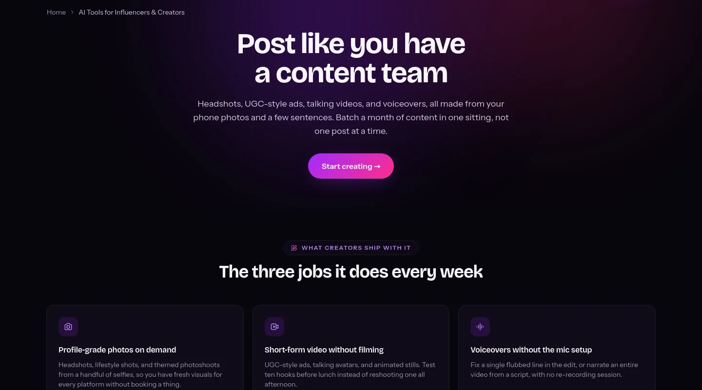 magicshot.ai — a real Hero section