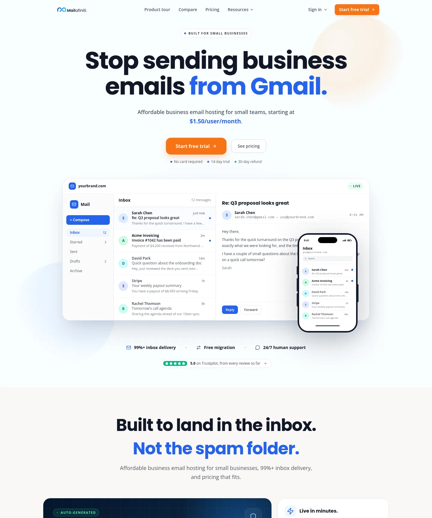mailafiniti.com — The Pricing Page