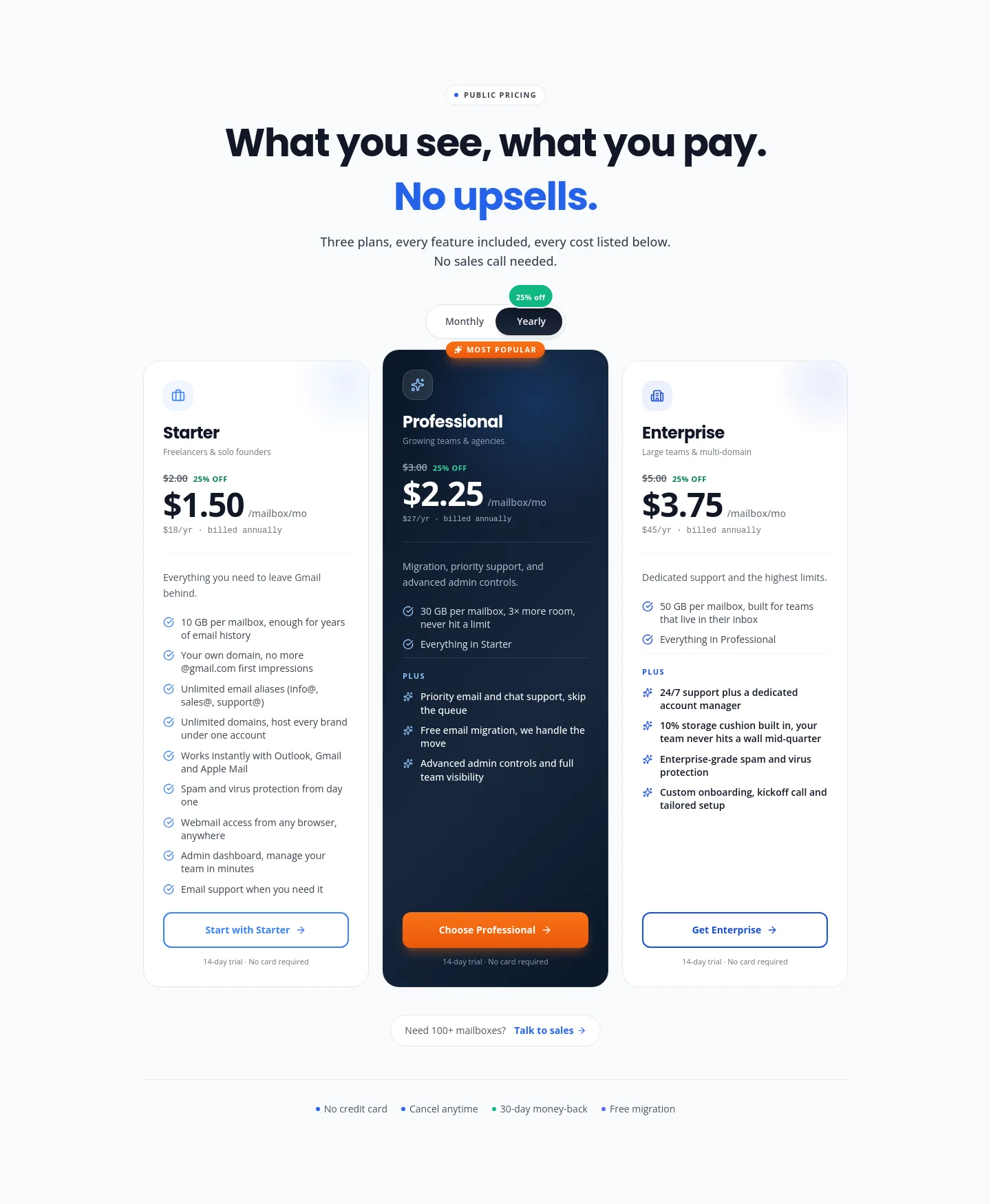 mailafiniti.com — Pricing