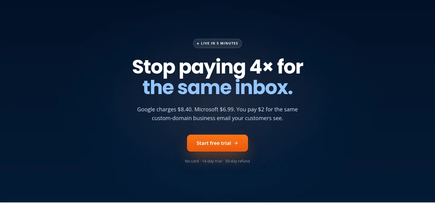 mailafiniti.com — a real Pricing section