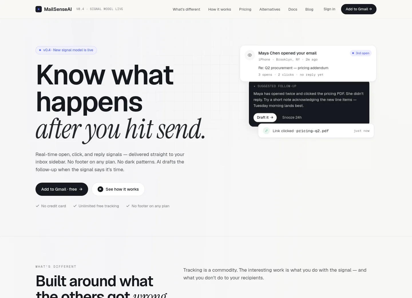 mailsenseai.com — The Pricing Page