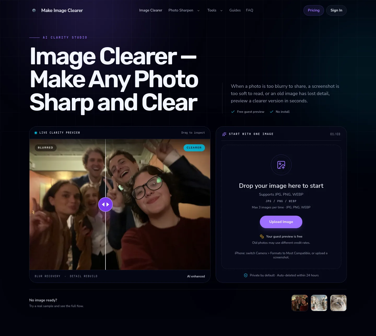 makeimageclearer.com — Hero
