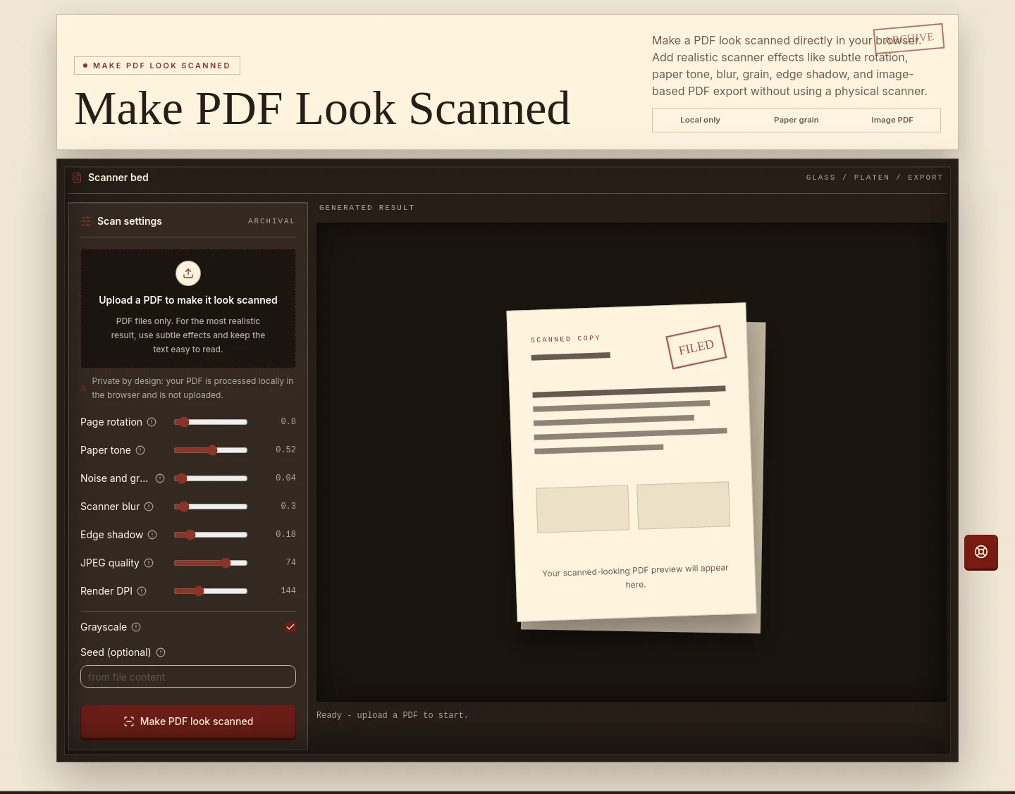 makelookscanned.com — Hero