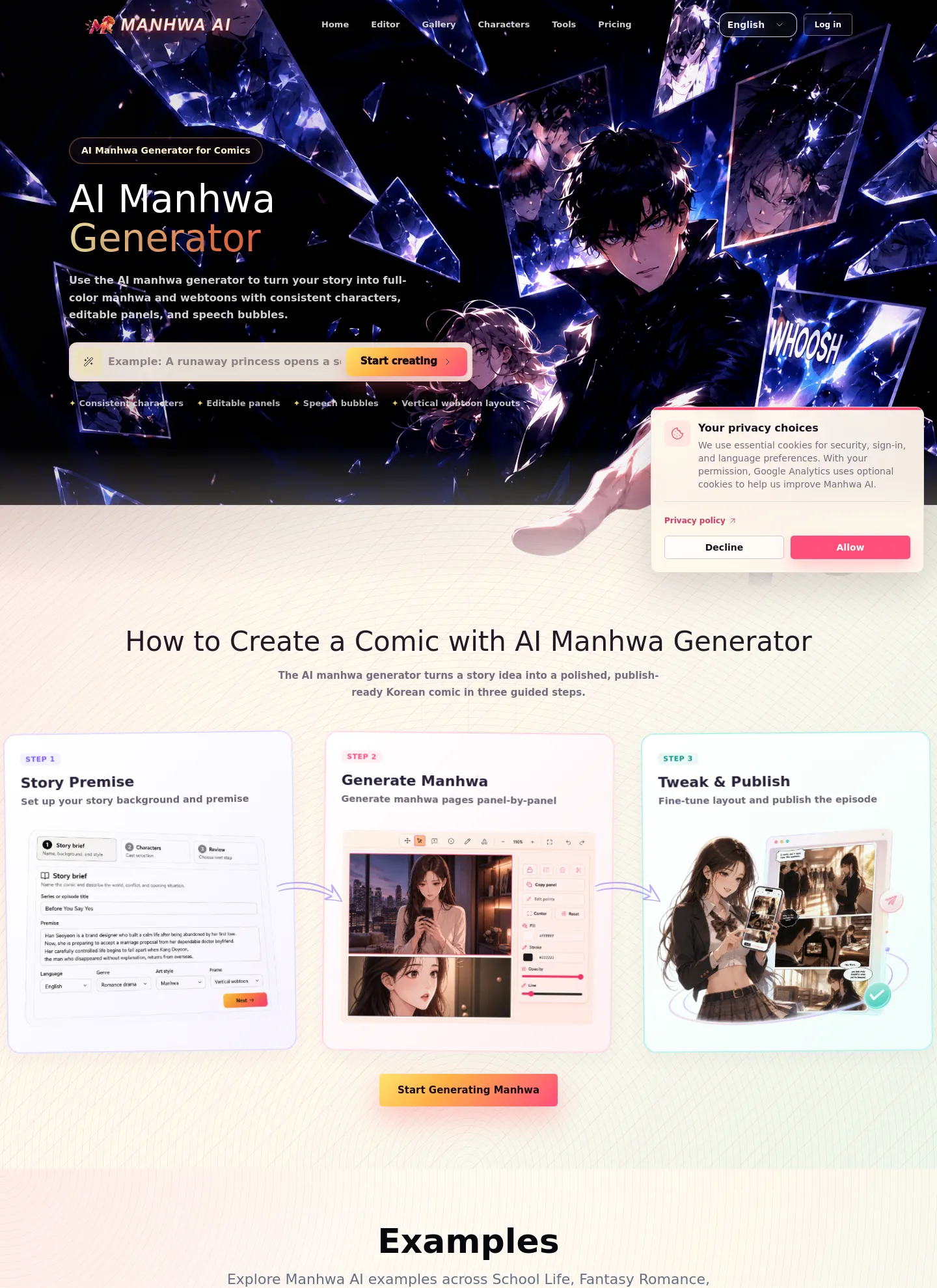 manhwaai.net — a measured funnel