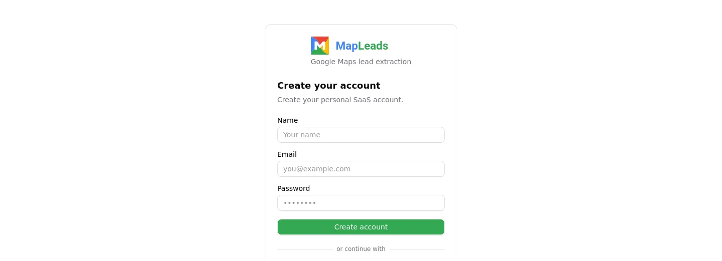 mapleads.ai — a real Hero section