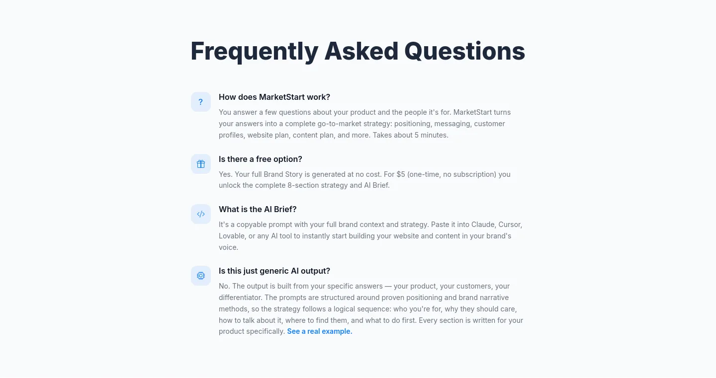 marketstart.co — FAQ