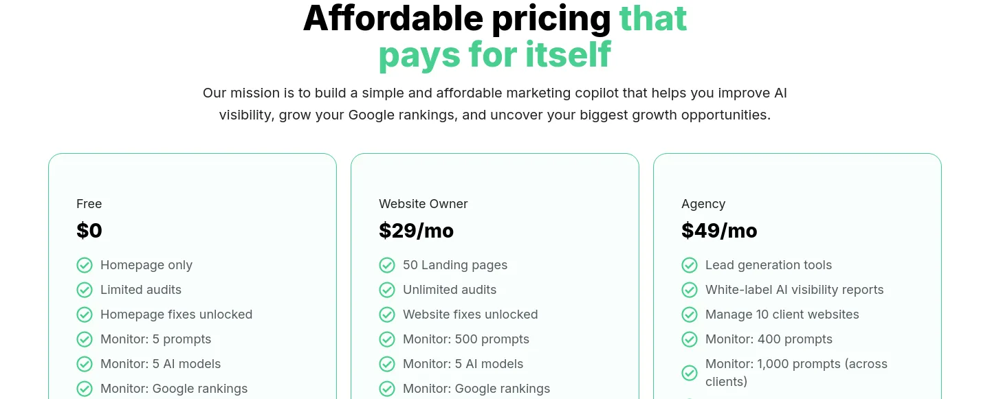 marvlus.ai — Pricing