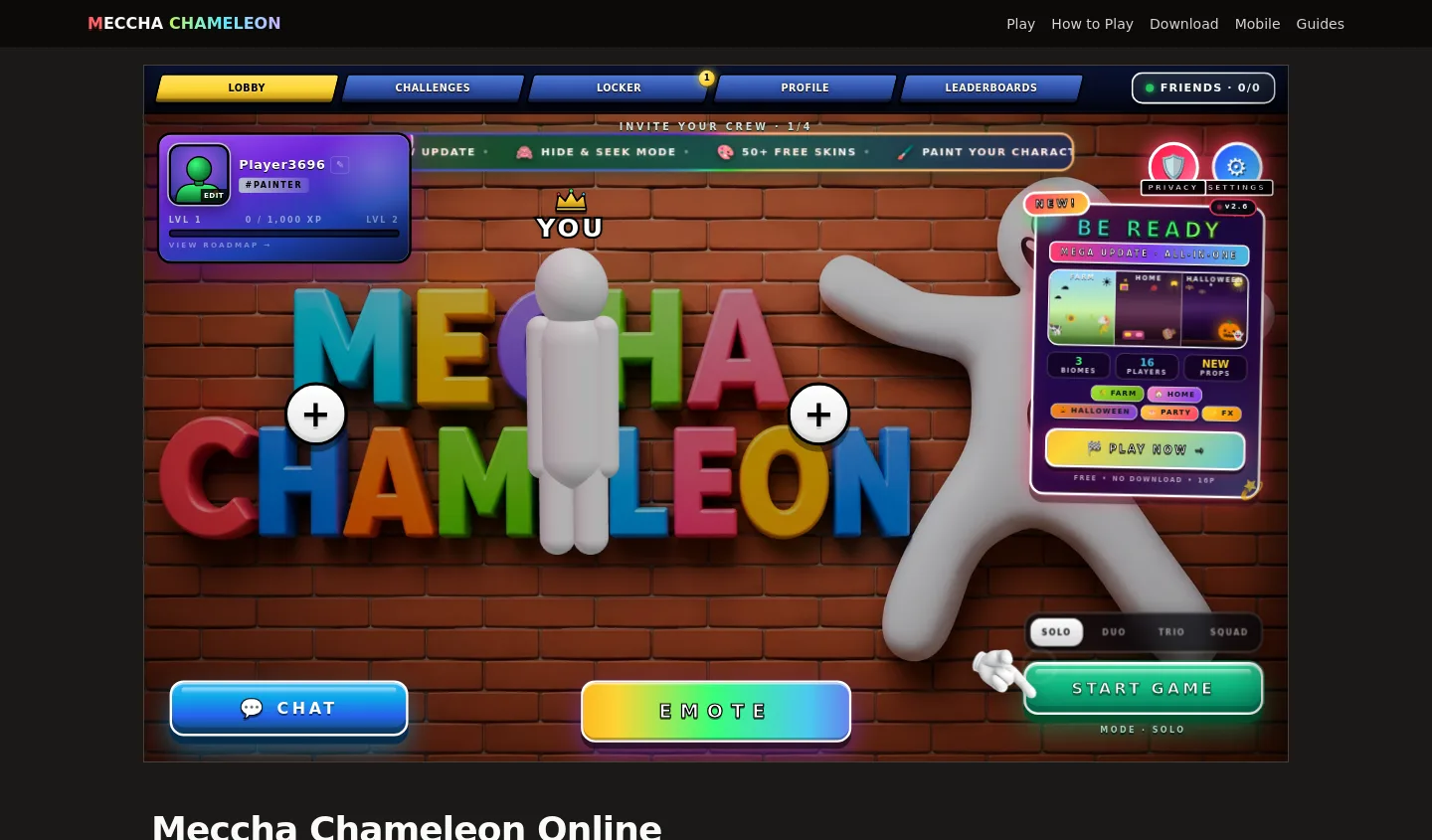 mecchachameleonplay.com — a measured funnel