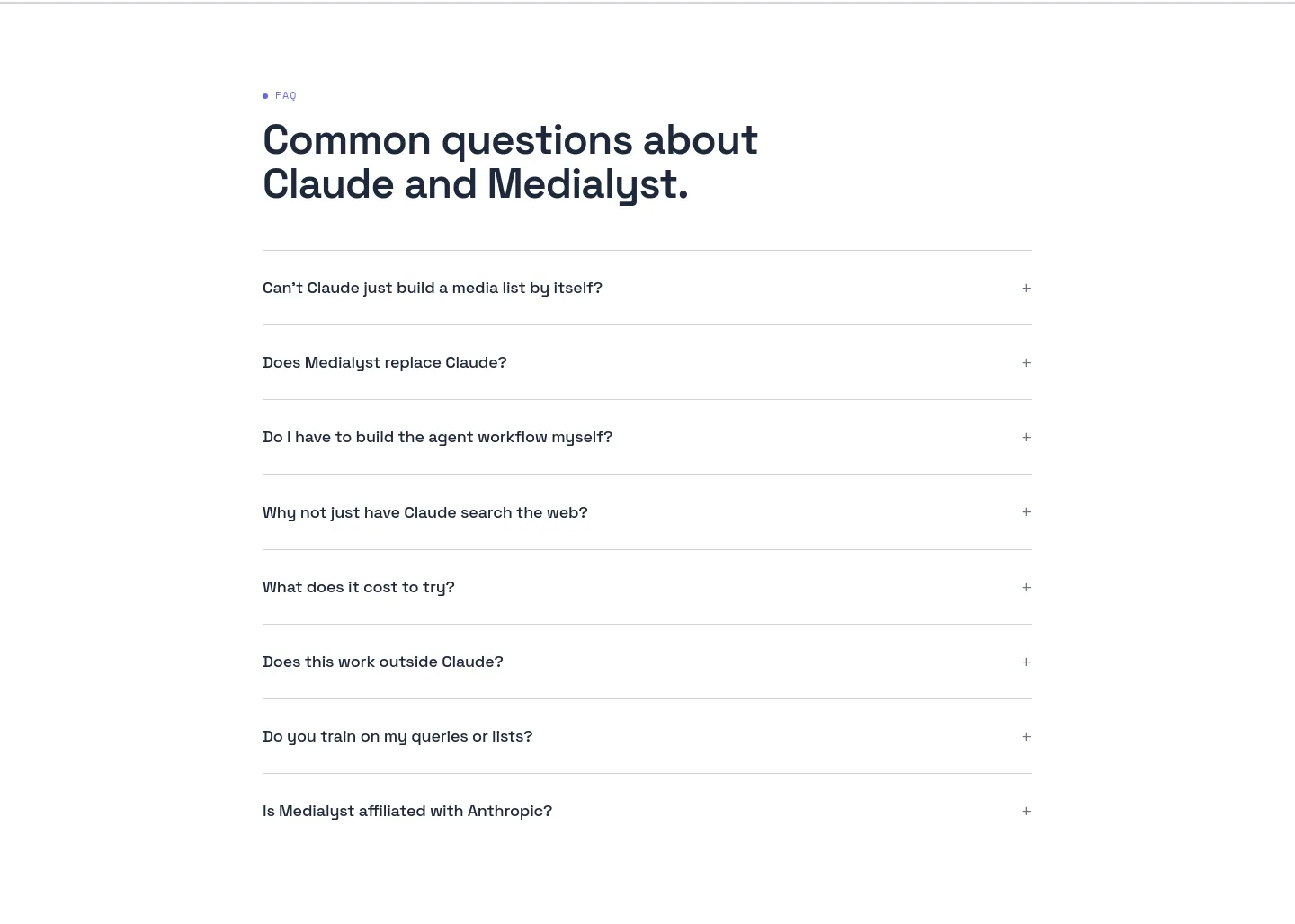 medialyst.ai — a real FAQ section