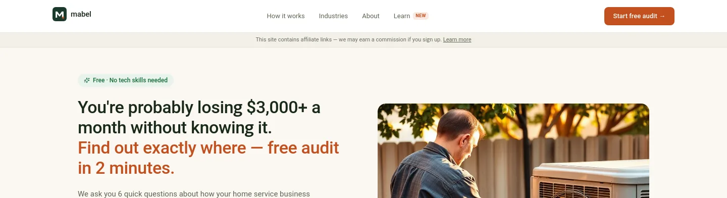 meetmabel.ai — a real Hero + Pricing page
