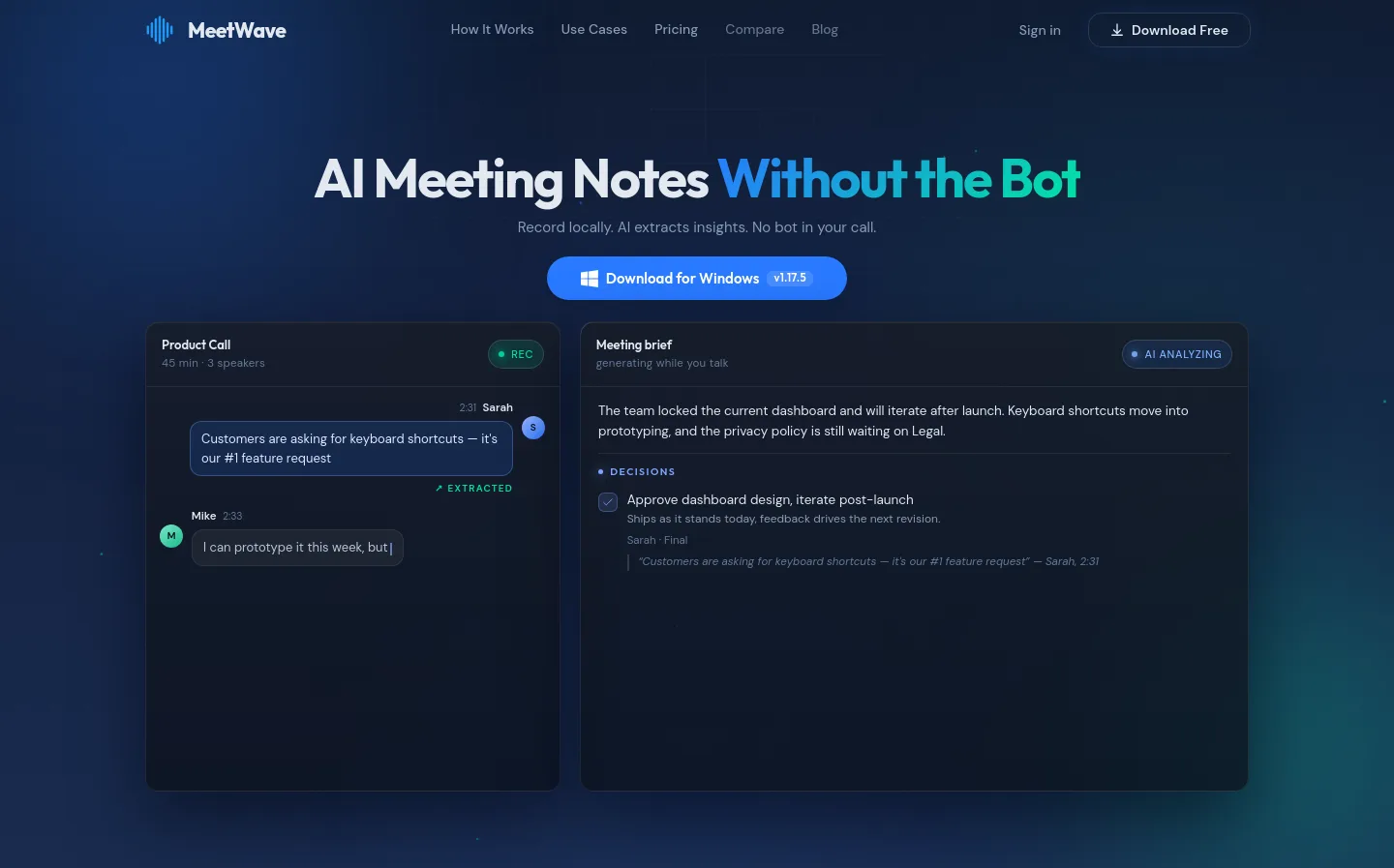 meetwave.io Hero section